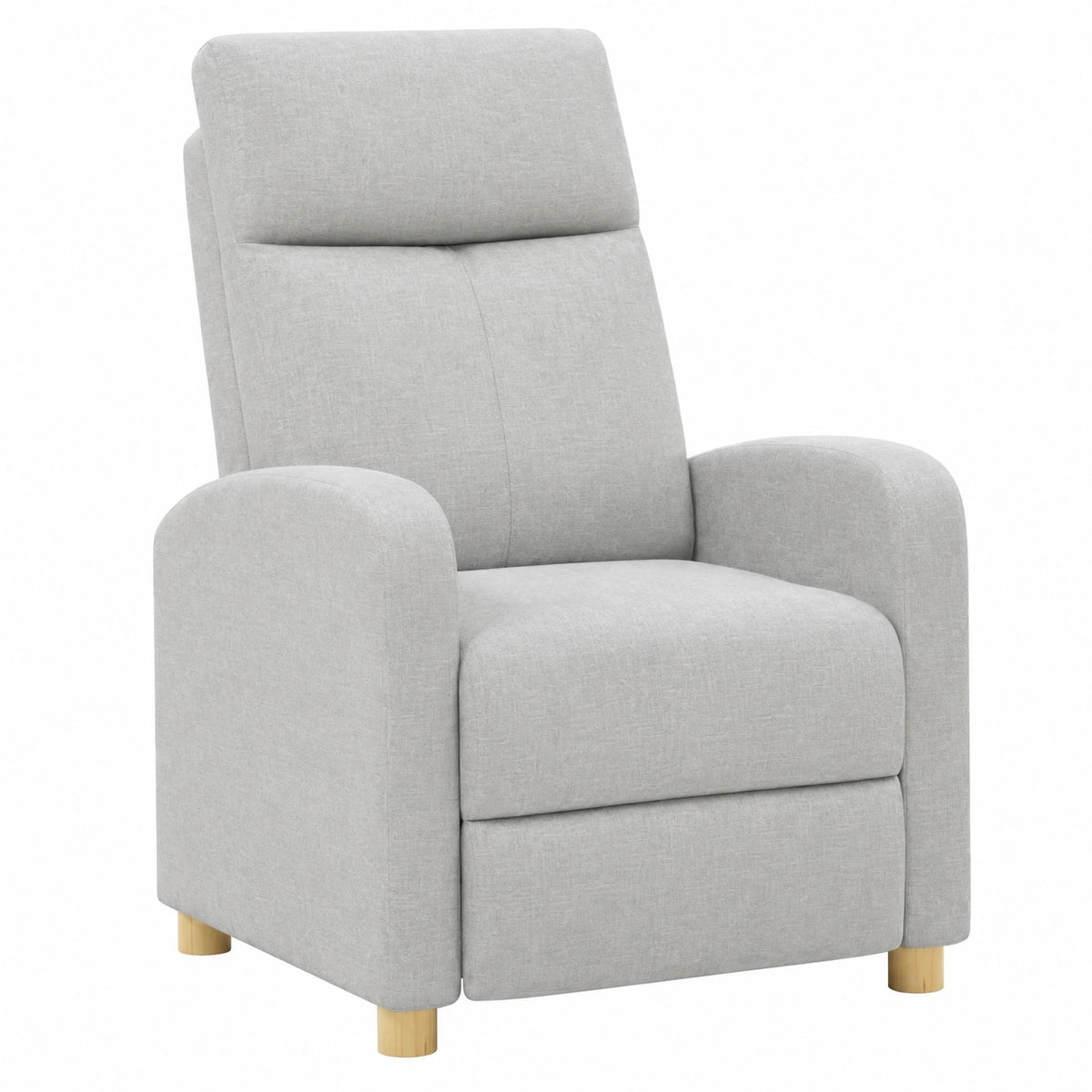 Sillón Relax Reclinable de Tela Verona, Reclinado hasta 160° en Gris Claro