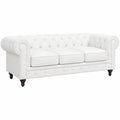 Sofá Chesterfield Aliza de 3 Plazas en Color Blanco para Salón