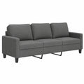 Sofá 3 Plazas Tela Gris Antracita 180 cm Moderno