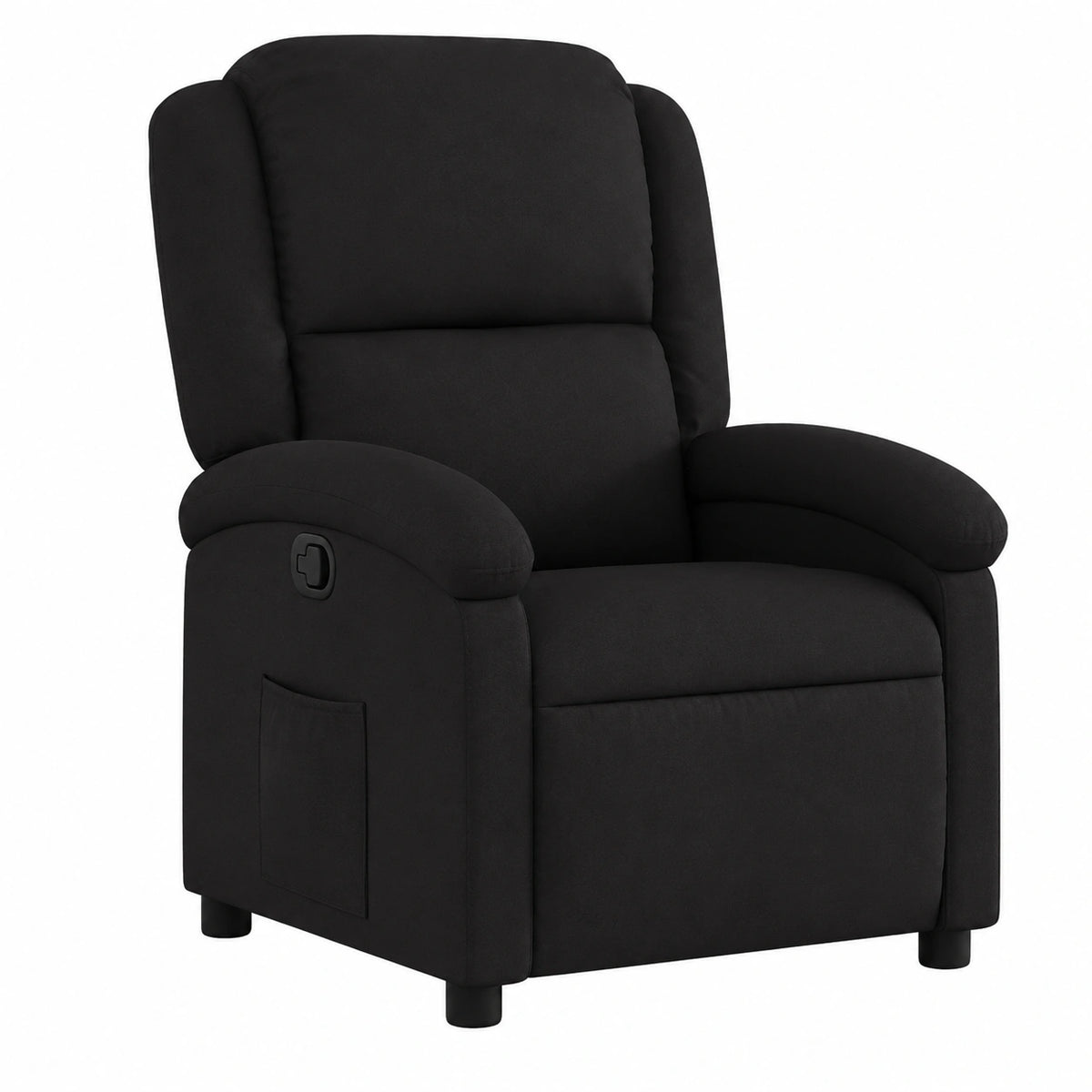 Sillón Reclinable de Tela Negra para Sala de Estar