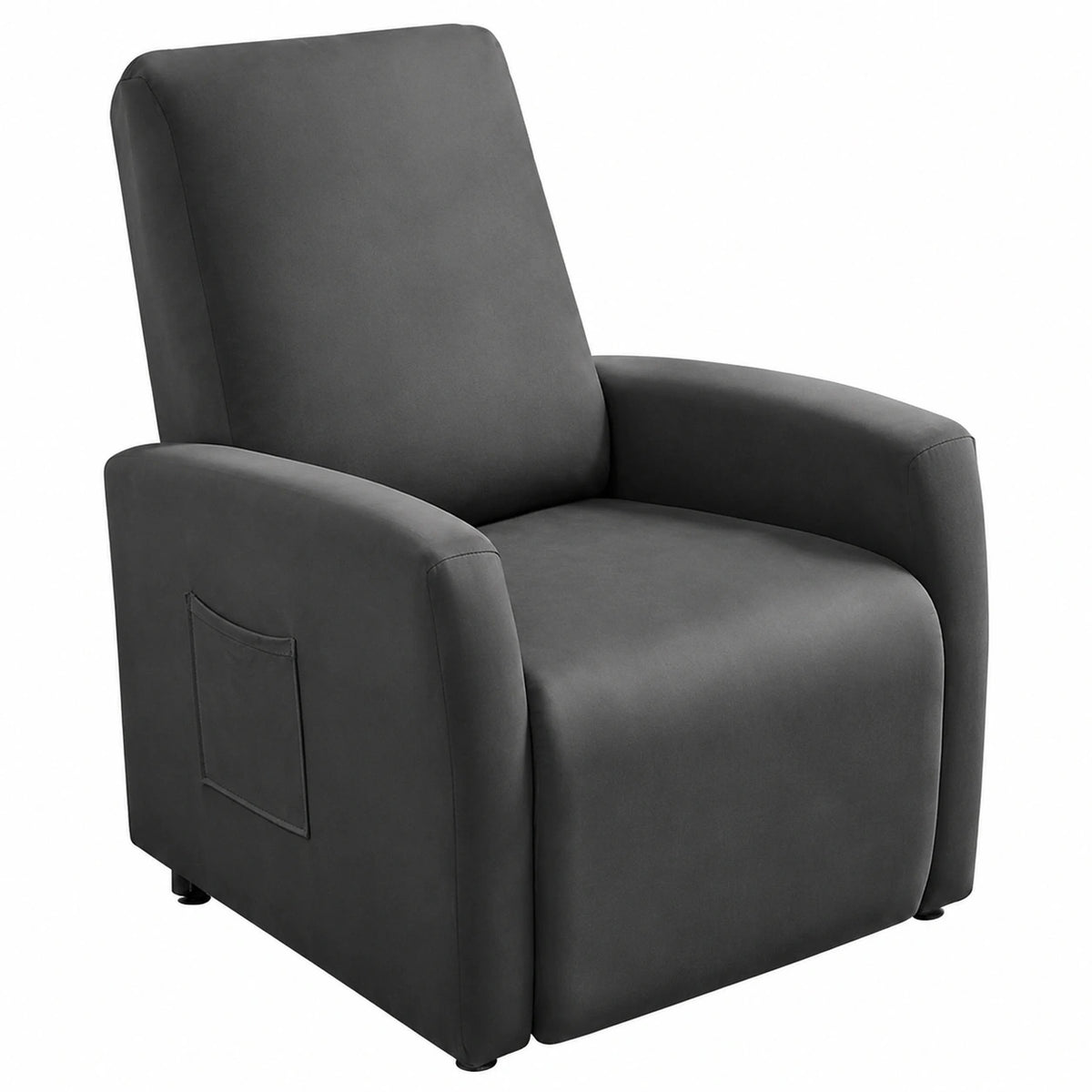 Cubierta elástica impermeable para sillón relax con bolsillos, 4 piezas, gris oscuro