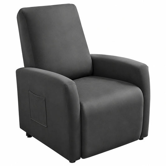 Cubierta elástica impermeable para sillón relax con bolsillos, 4 piezas, gris oscuro