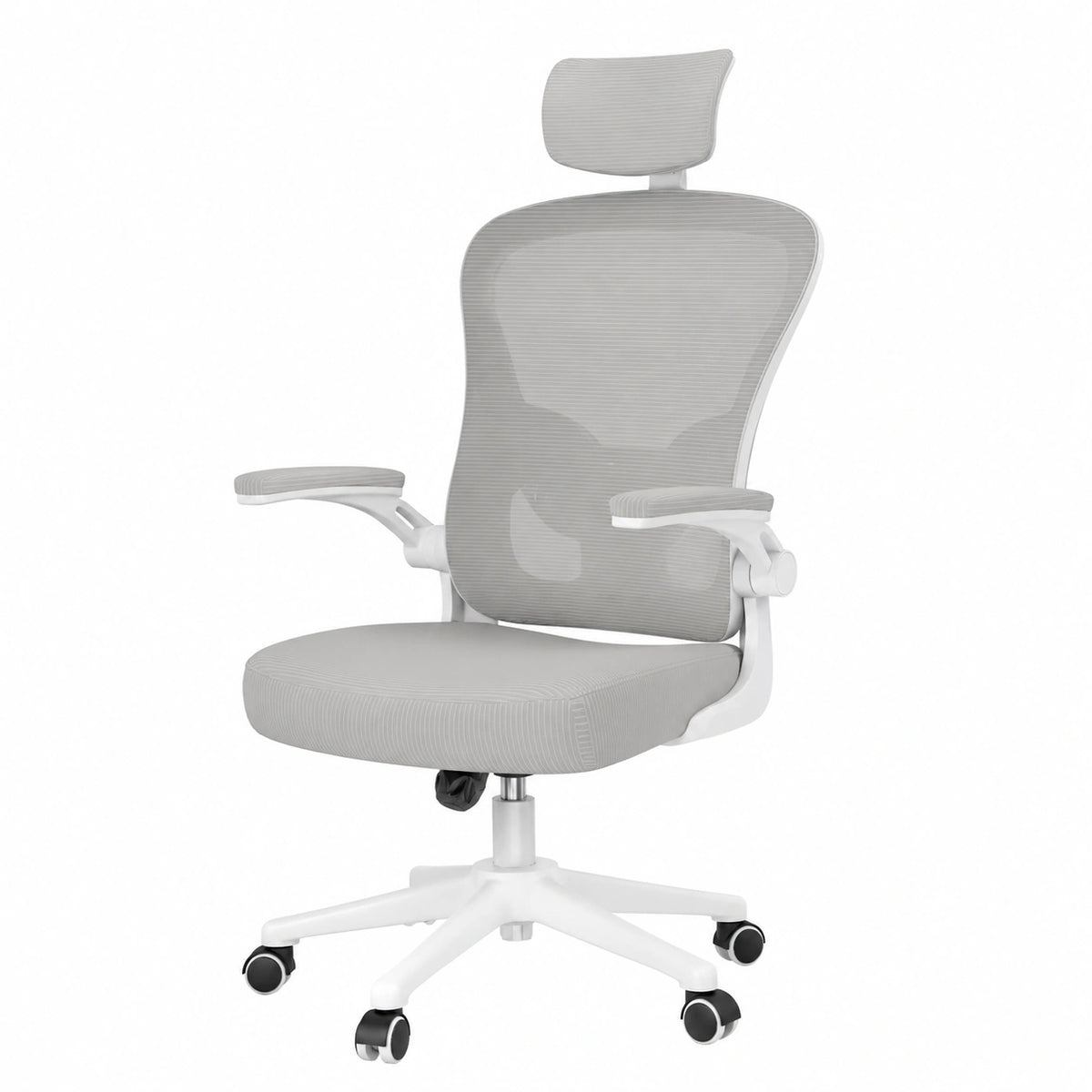 Silla Ergonómica de Oficina con Soporte Lumbar y Reposabrazos Ajustables, Gris