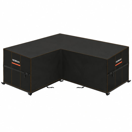 Funda para Sofá Esquinero en L Impermeable de Jardín, Cobertor Resistente al Viento 420D Oxford, 180x250x90x80/65cm