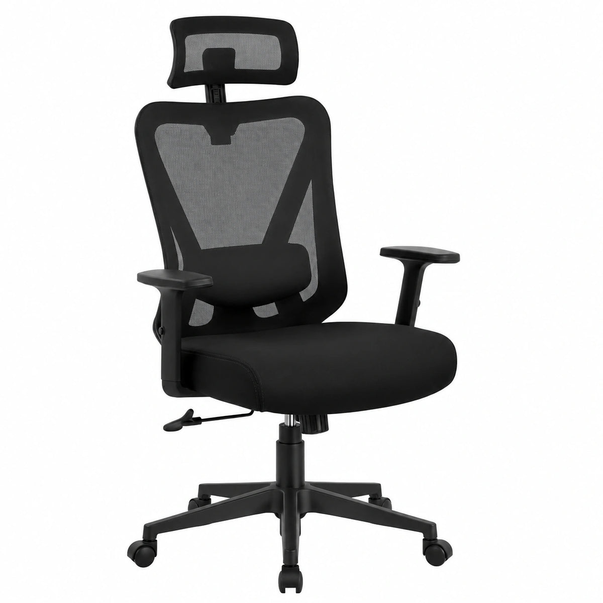 Silla de Oficina Ergonómica con Respaldo Ajustable y Soporte Lumbar, Color Negro