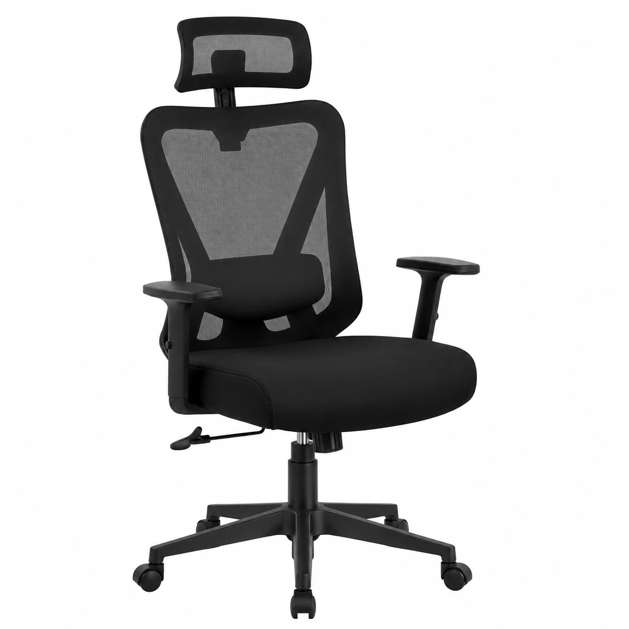 Silla de Oficina Ergonómica con Respaldo Ajustable y Soporte Lumbar, Color Negro