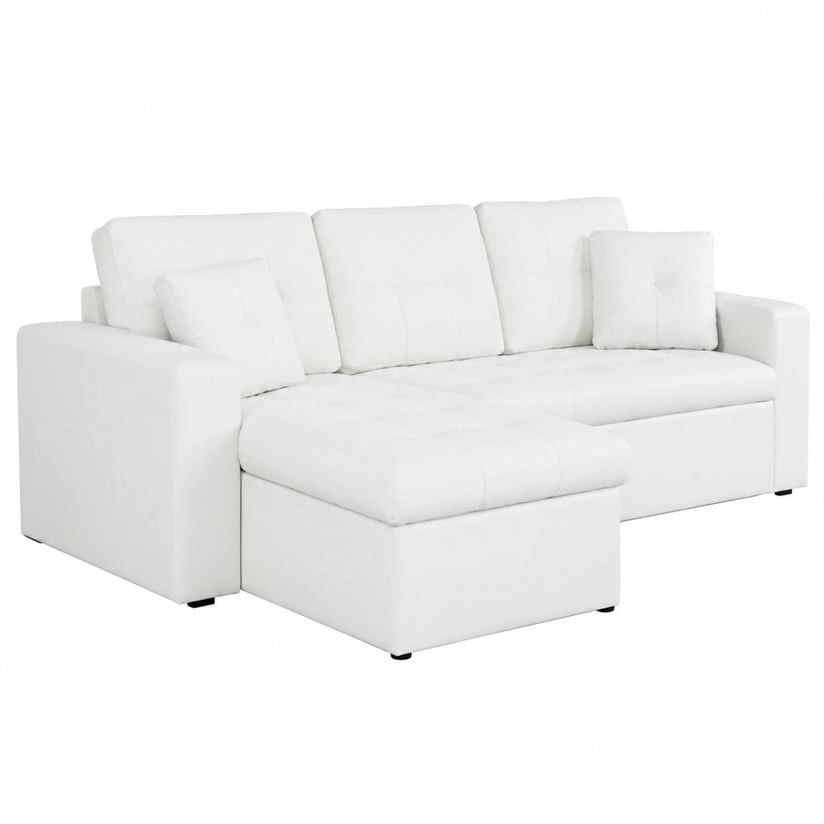 Sofá cama esquinero Toledo blanco moderno