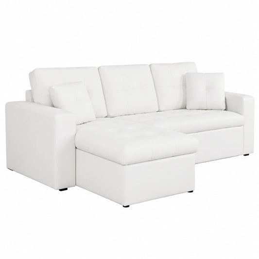 Sofá cama esquinero Toledo blanco moderno