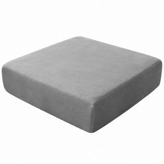 Cubiertas Elásticas de Terciopelo para Cojines de Sofá, Juego de Recambio para Asientos Dobles, Color Gris