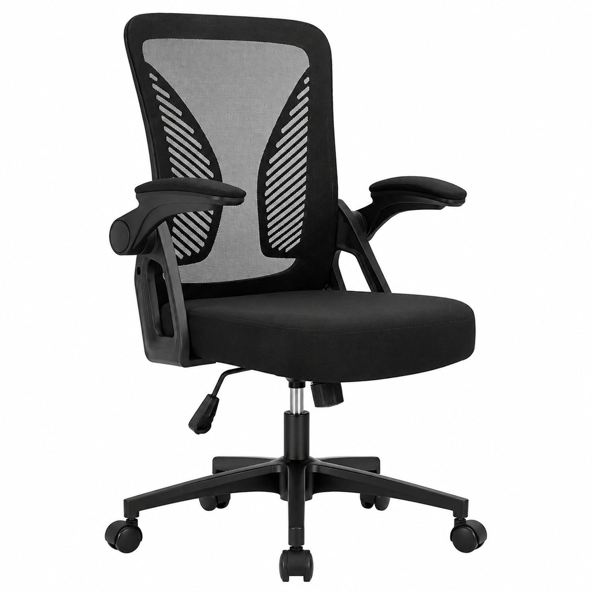 Silla Ergonómica para Oficina Milacyee, Apoyabrazos Ajustables, Soporte Lumbar, Inclinación de 120°, Malla Transpirable, Rotación 360°, Carga Máxima 102kg, Color Negro