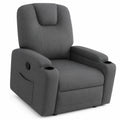 Sillón Reclinable Eléctrico para Ancianos, Tela Gris Oscuro