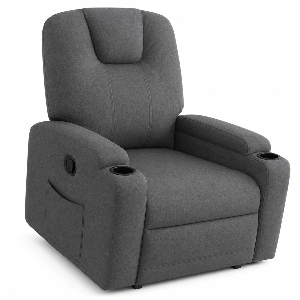 Sillón Reclinable Eléctrico para Ancianos, Tela Gris Oscuro