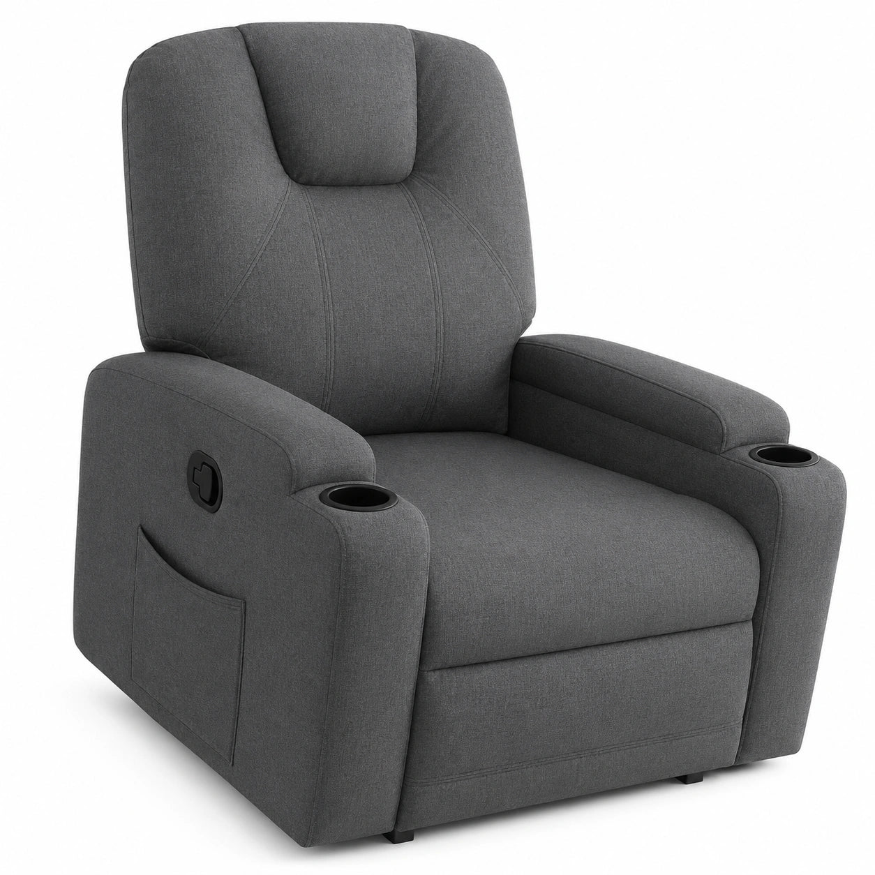 Sillón Reclinable Eléctrico para Ancianos, Tela Gris Oscuro