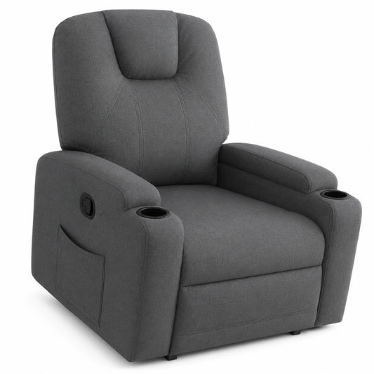 Sillón Reclinable Eléctrico para Ancianos, Tela Gris Oscuro