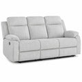 Sofá Relax de 3 Plazas REIMON con Reclinación Doble y Asiento Central Fijo - Palanca de Apertura - Gris