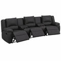 Sofá de Piel Negra 3 Plazas con Función Relax de Venta-Unica