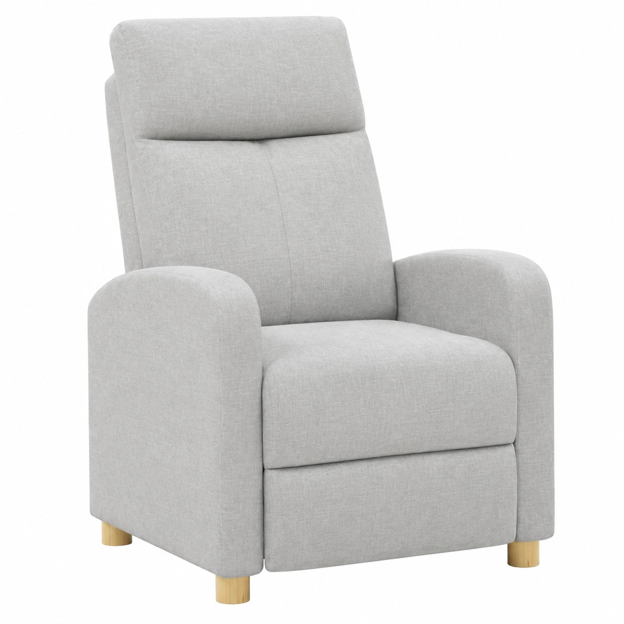 Sillón Relax Reclinable de Tela Verona, Reclinado hasta 160° en Gris Claro