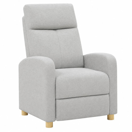 Sillón Relax Reclinable de Tela Verona, Reclinado hasta 160° en Gris Claro
