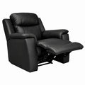 Sillón Relax de Cuero Negro con Función de Reclinación