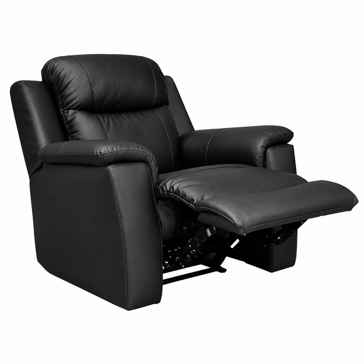 Sillón Relax de Cuero Negro con Función de Reclinación