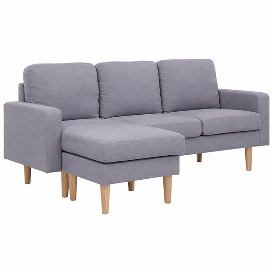 Sofá Rinconero de Tela para 3 Plazas Gris Claro