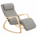 Silla Mecedora Gris con Cojín y Reposapiés Ajustable